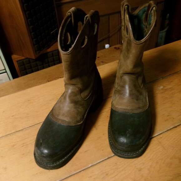 Mens Georgia MUD dogs Boots pull on leather work safety boots 11 vguc main image 4